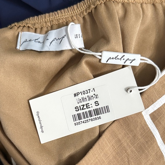 NWT Petal & Pup Lila Tan Mini Faux Wrap Skirt Grecian Summer Vacation Resort - Picture 5 of 6